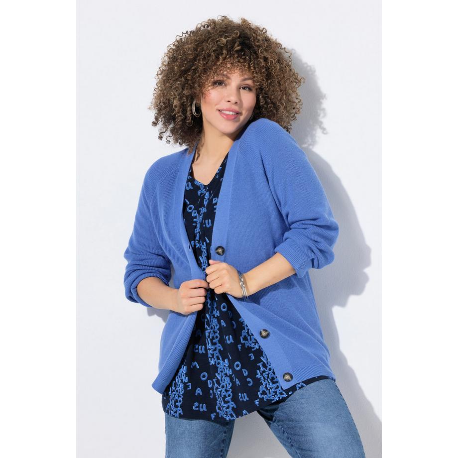 Ulla Popken Cardigan Maglia Bottoni Scollo V Maniche Lunghe  