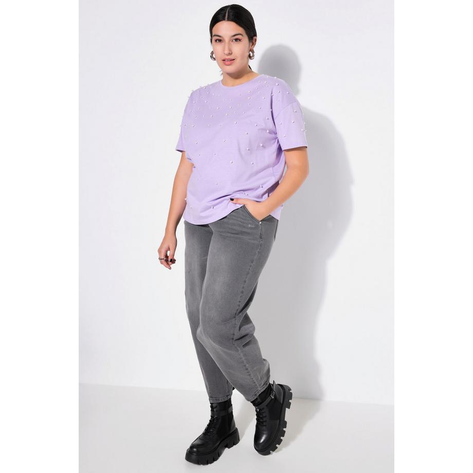 Studio Untold T-Shirt Oversized Manches Mi-Hauteur Perles Fantaisie  