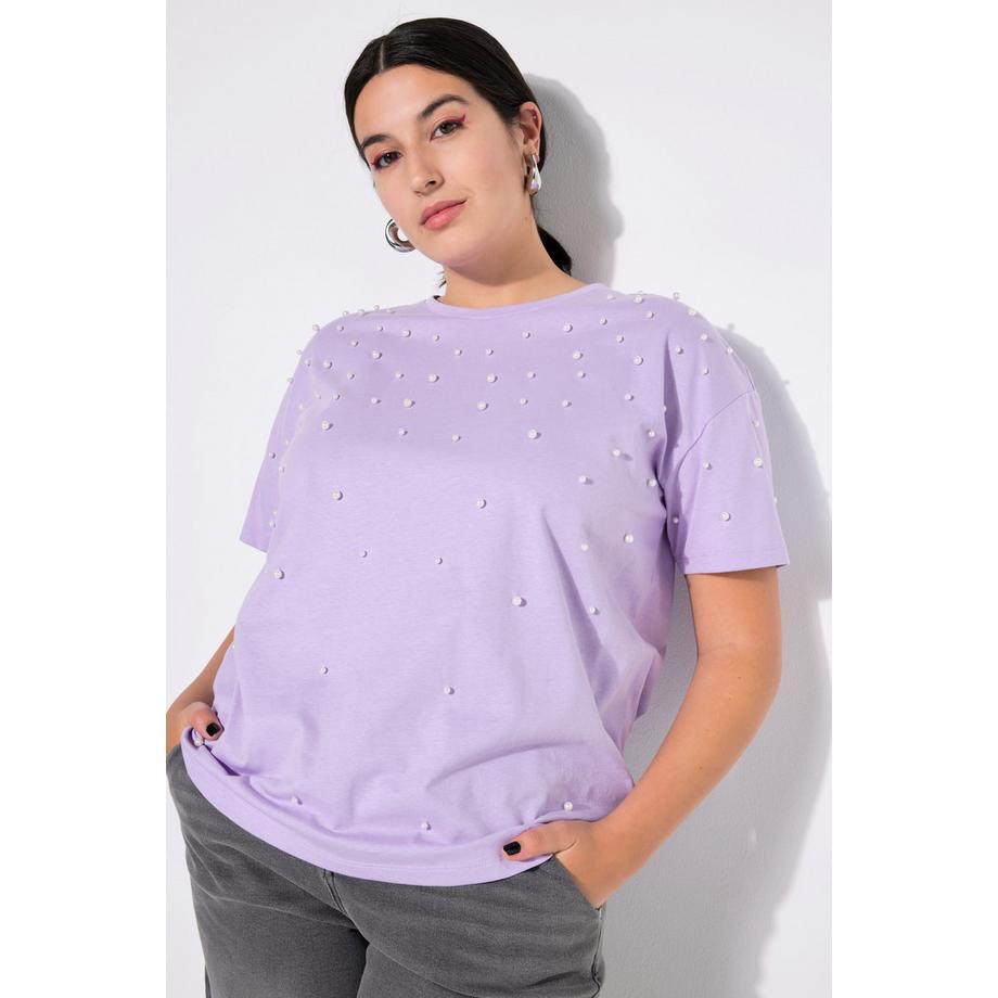 Studio Untold T-Shirt Oversized Manches Mi-Hauteur Perles Fantaisie  