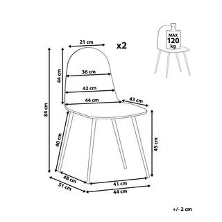 Beliani Esszimmerstuhl 2er Set aus Kunstleder Retro BRUCE  