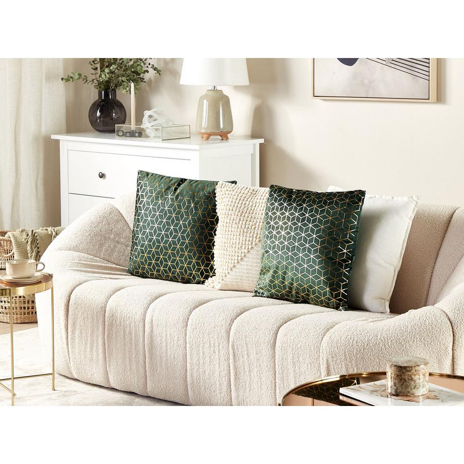 Beliani Dekokissen 2er Set aus Samtstoff Glamourös CELOSIA  