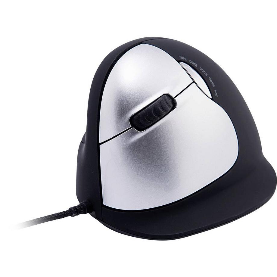 R-Go Tools HE Ergonomische Maus, Gross (Handlänge über 185 mm), linkshändig, kabelgebunden