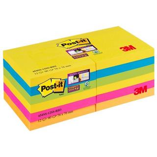 Post it POST-IT Block Super Sticky Rio 6556SSRIO 5-farbig, 6x90 Blatt 127x76mm  