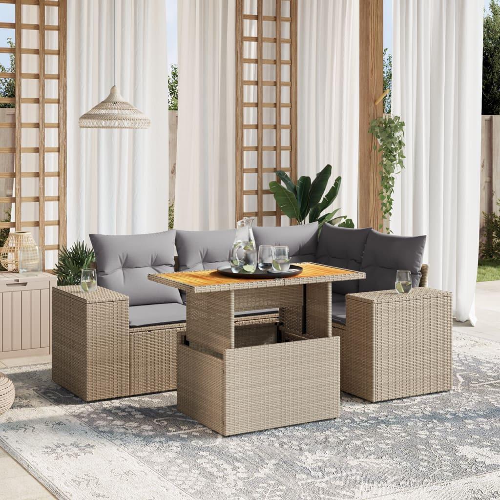 VidaXL Ensemble de canapés de jardin rotin synthétique  