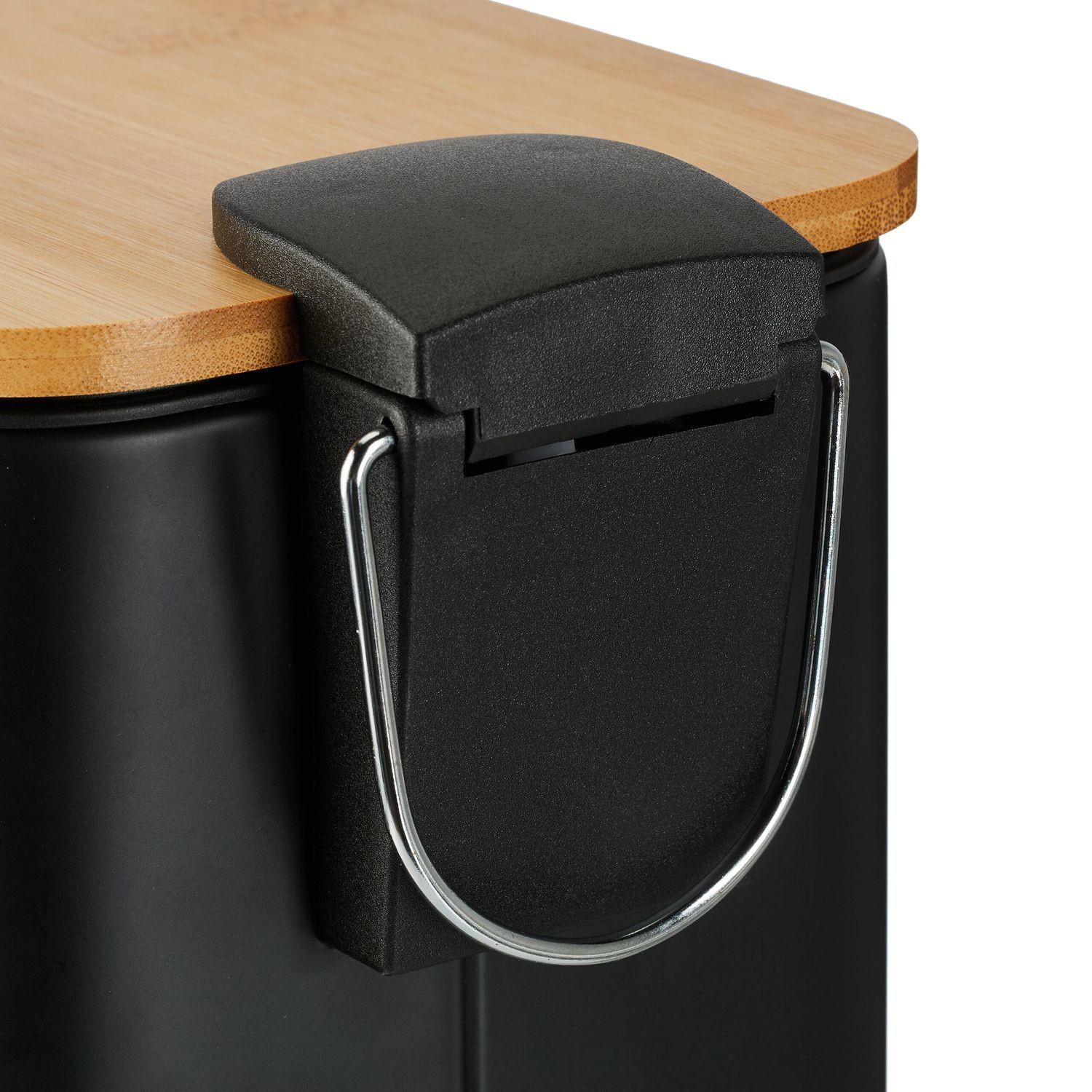 Northix Abfallbehälter für Badezimmer 5 Liter mit Bambusdeckel  