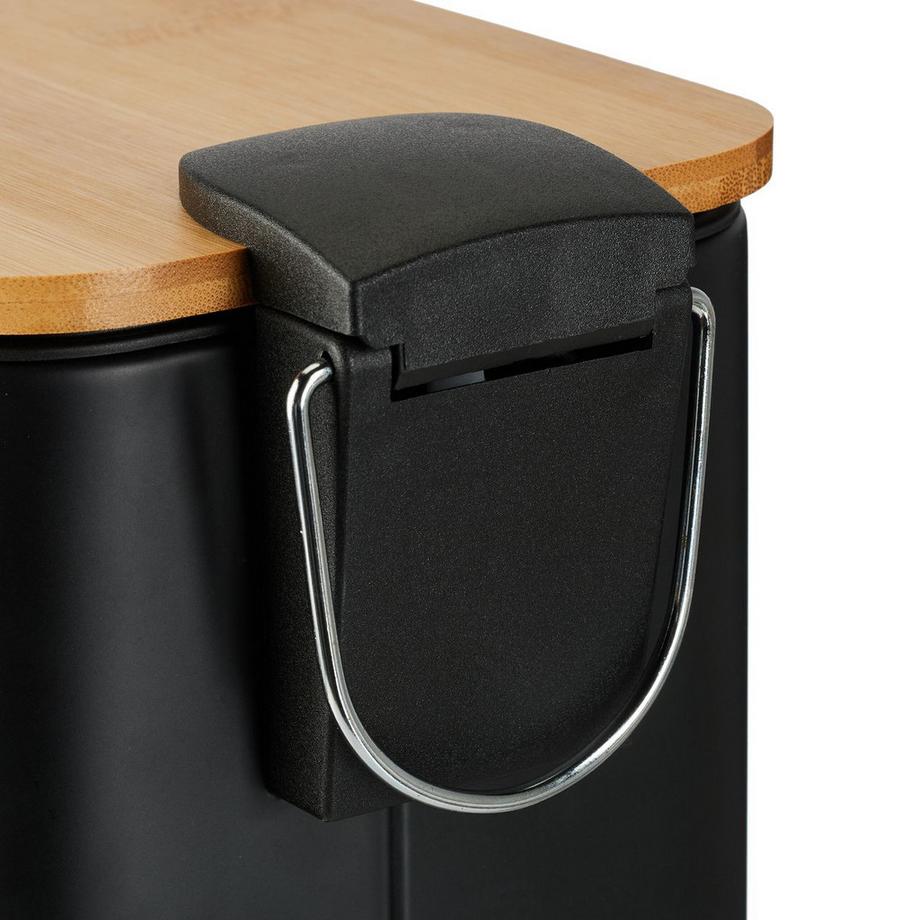 Northix Poubelle de salle de bain 5 litres avec couvercle en bambou  