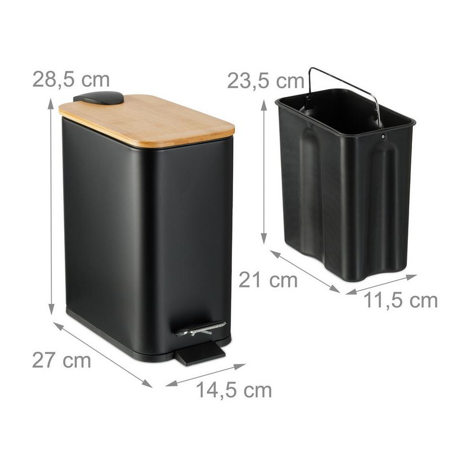 Northix Poubelle de salle de bain 5 litres avec couvercle en bambou  