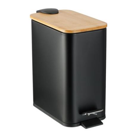 Northix Abfallbehälter für Badezimmer 5 Liter mit Bambusdeckel  