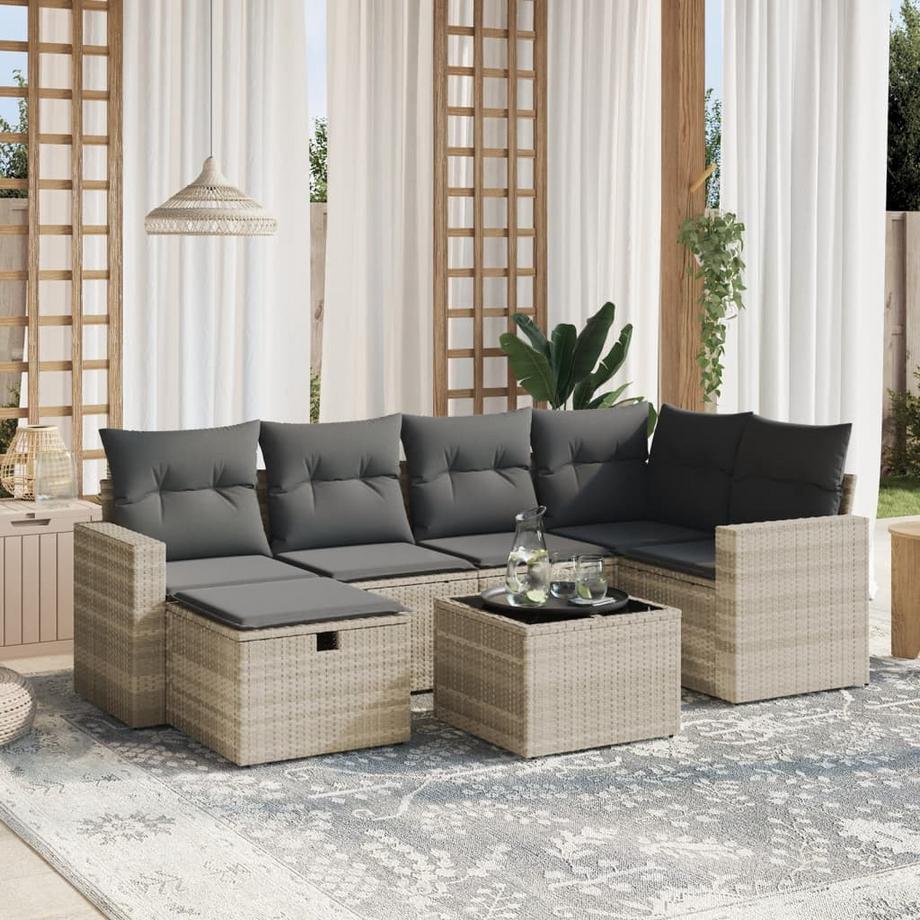 VidaXL set divano da giardino Polirattan  