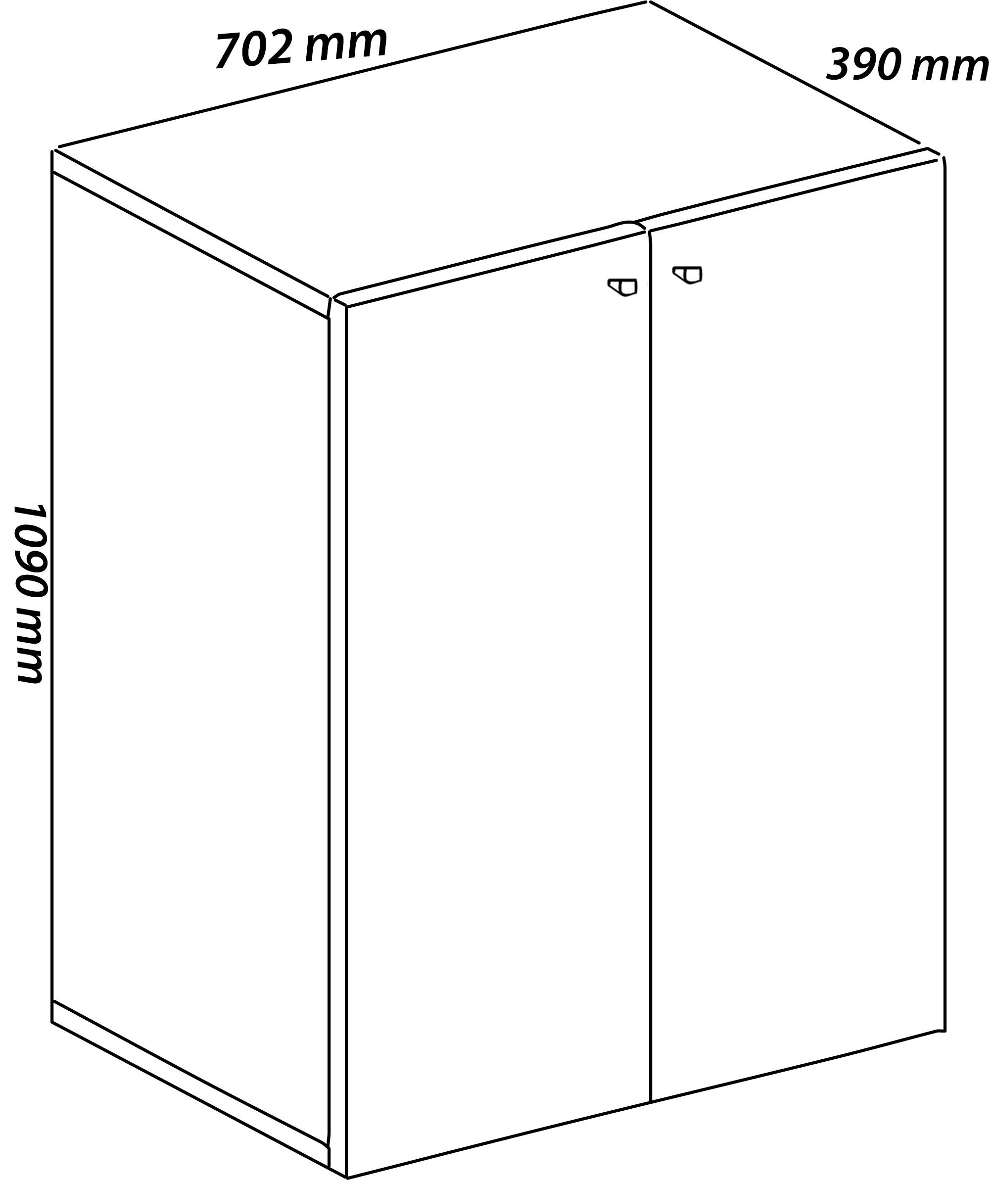 VCM Büroschrank mit 3 Fächern | moderner Aktenschrank mit Drehtüren | Maße ca. B. 70 x H. 110 x T. 40 cm – Lona 3-Fach  