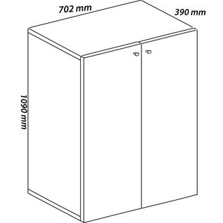 VCM Büroschrank Bücher Ordner Aktenschrank Büromöbel Schrank Lona 3-fach Drehtüren  