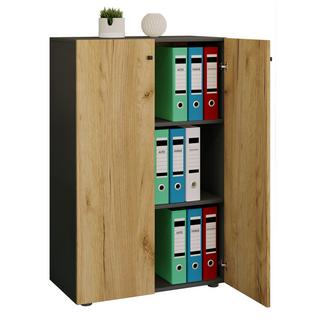 VCM Büroschrank mit 3 Fächern | moderner Aktenschrank mit Drehtüren | Maße ca. B. 70 x H. 110 x T. 40 cm – Lona 3-Fach  