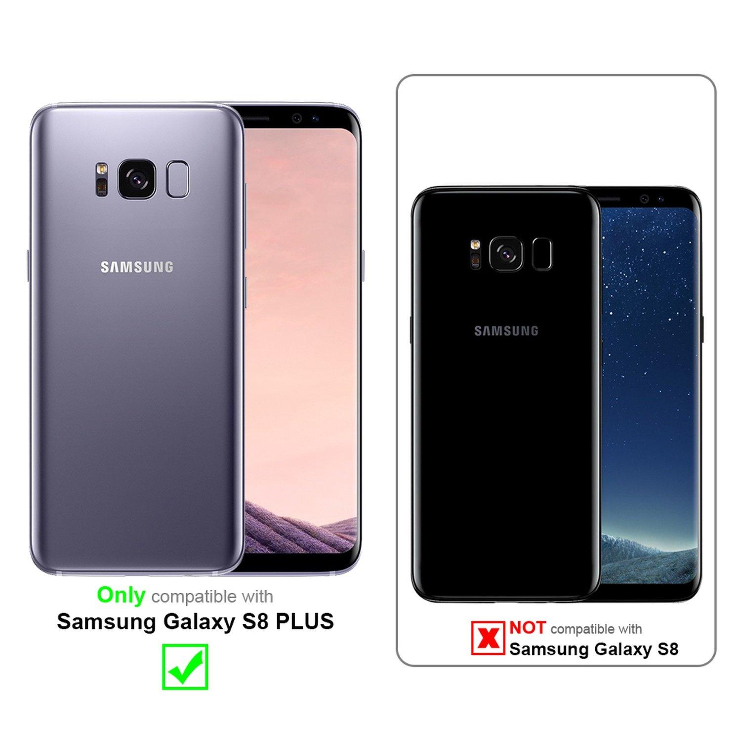 Cadorabo  Hülle für Samsung Galaxy S8 PLUS 2-in-1 TPU Silikon-Rand Glas-Rücken 