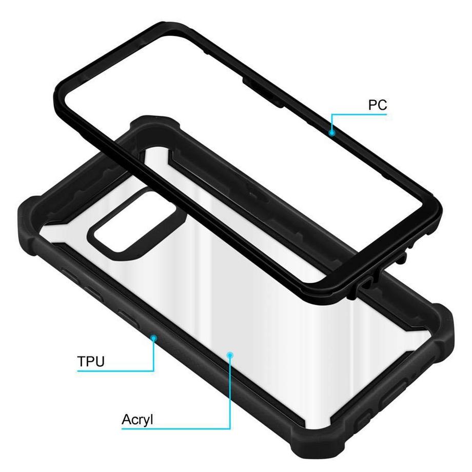 Cadorabo  Hülle für Samsung Galaxy S8 PLUS 2-in-1 TPU Silikon-Rand Glas-Rücken 