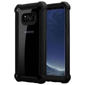 Housse compatible avec Samsung Galaxy S8 PLUS - Coque de protection 2 en 1 avec bord en silicone TPU et dos en verre acrylique