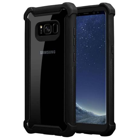 Cadorabo  Hülle für Samsung Galaxy S8 PLUS 2-in-1 TPU Silikon-Rand Glas-Rücken 