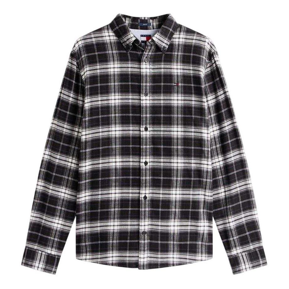 Camicia A Quadri Flanella Manica Lunga