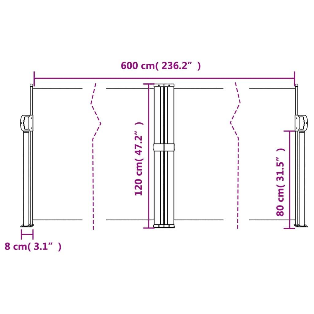 VidaXL tenda da sole laterale retrattile  