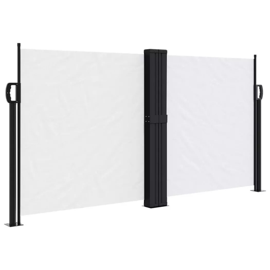 vidaXL Seitenmarkise Ausziehbar Weiß 120x600 cm