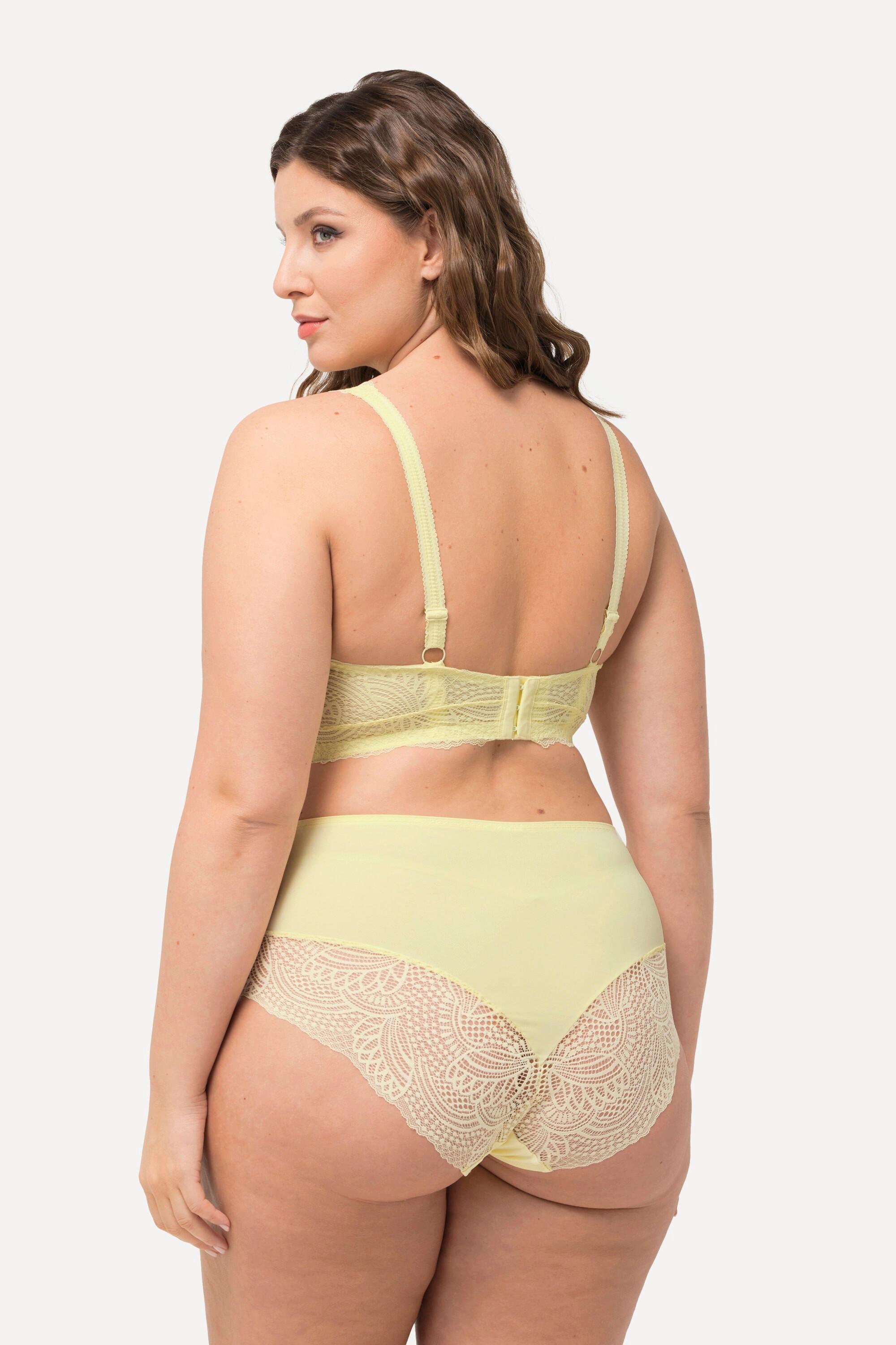 Ulla Popken  Bralette sans armatures, à bonnets souples, avec dentelle - bonnet B-F 