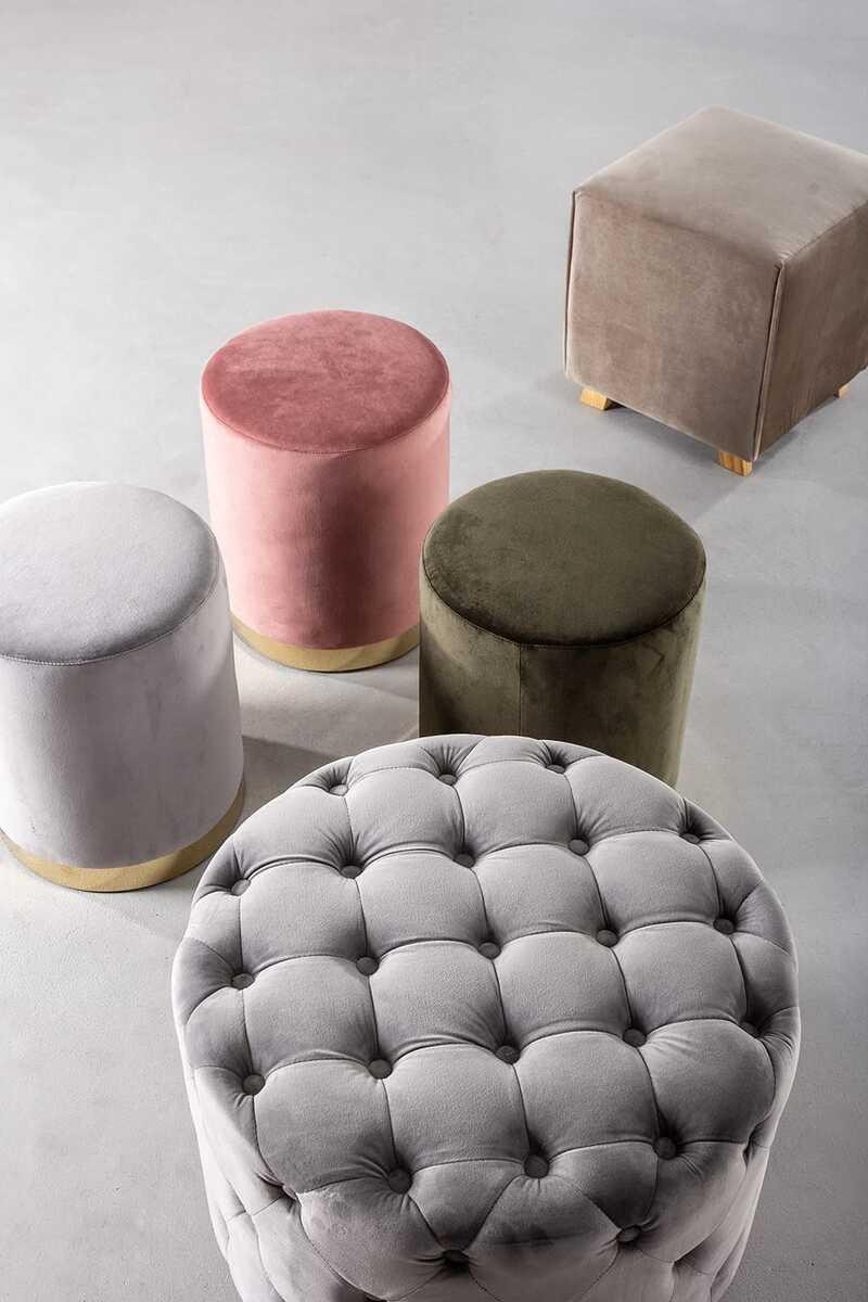 mutoni Pouf Lucilla gris  