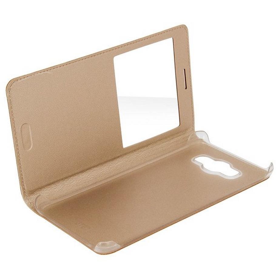 Avizar  Etui Fenêtre Or Samsung Galaxy J5 2016 