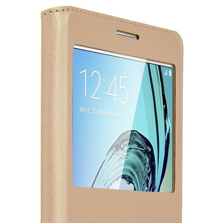 Avizar  Etui Fenêtre Or Samsung Galaxy J5 2016 