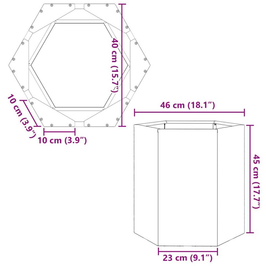 VidaXL Pflanzkübel metall  