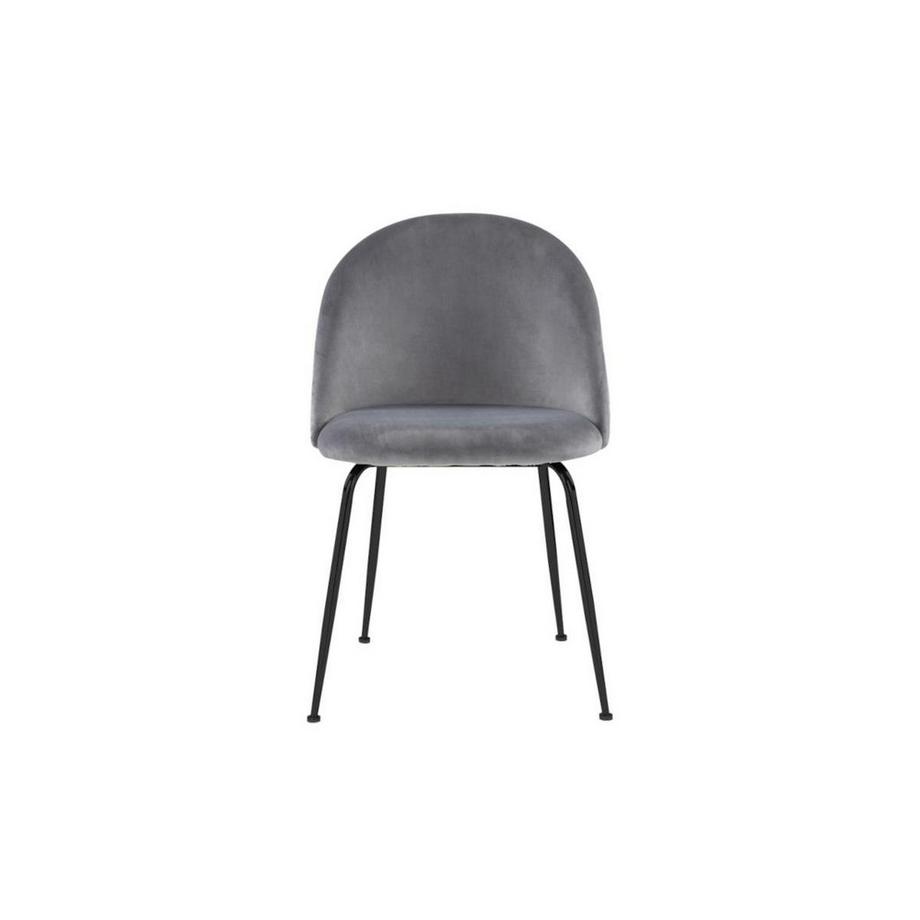 Vente-unique Lot de 2 chaises MELBOURNE Velours métal mat  