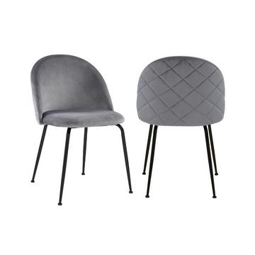 Stuhl 2erSet MELBOURNE Samt es Metall