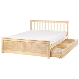 Beliani Lit avec tiroirs de rangement en Bois de pin Scandinave OLENDON  