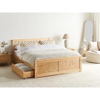 Beliani Lit avec tiroirs de rangement en Bois de pin Scandinave OLENDON  