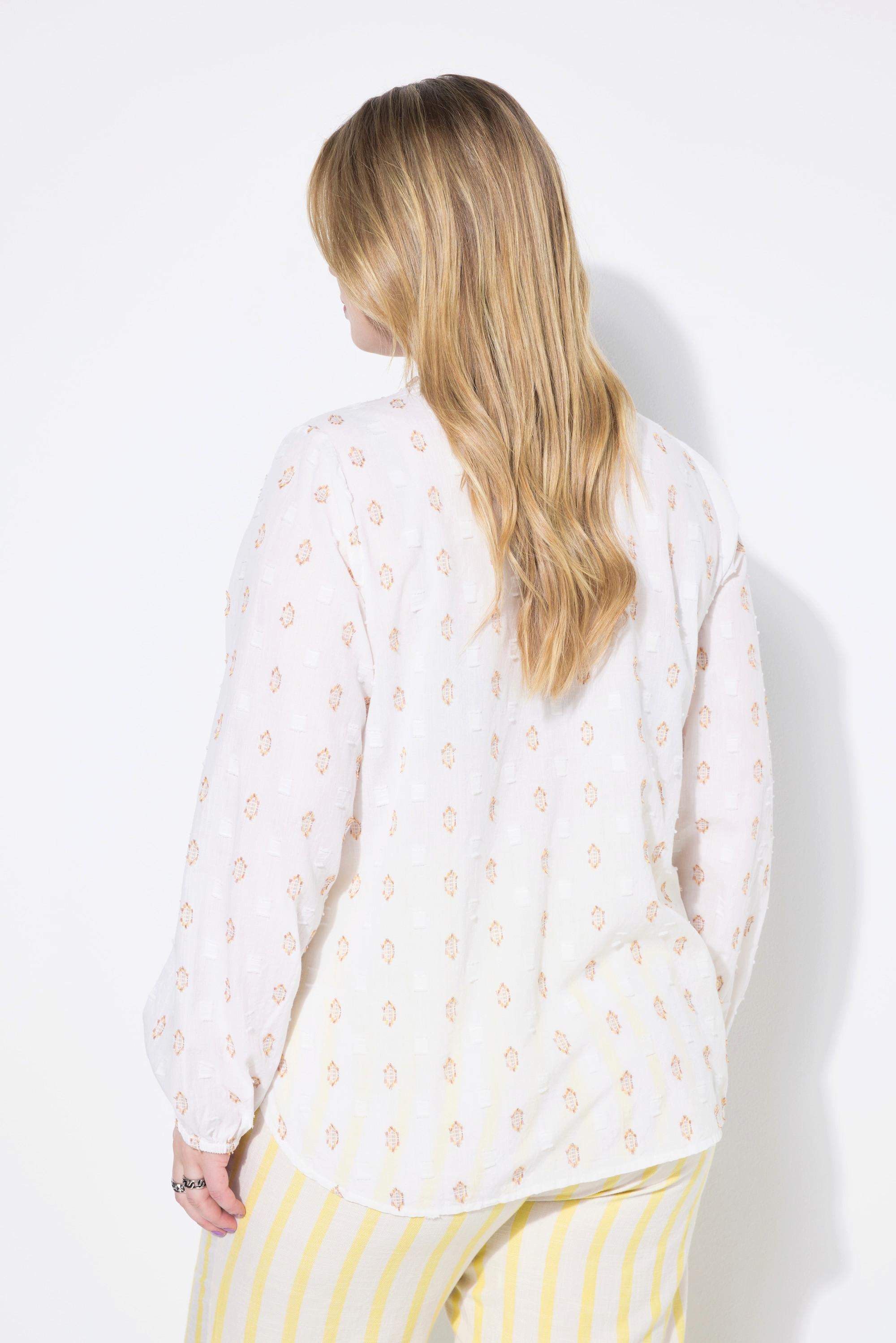 Studio Untold Blusa Loose Shape Motivo Tessuto Maniche Lunghe a Palloncino  