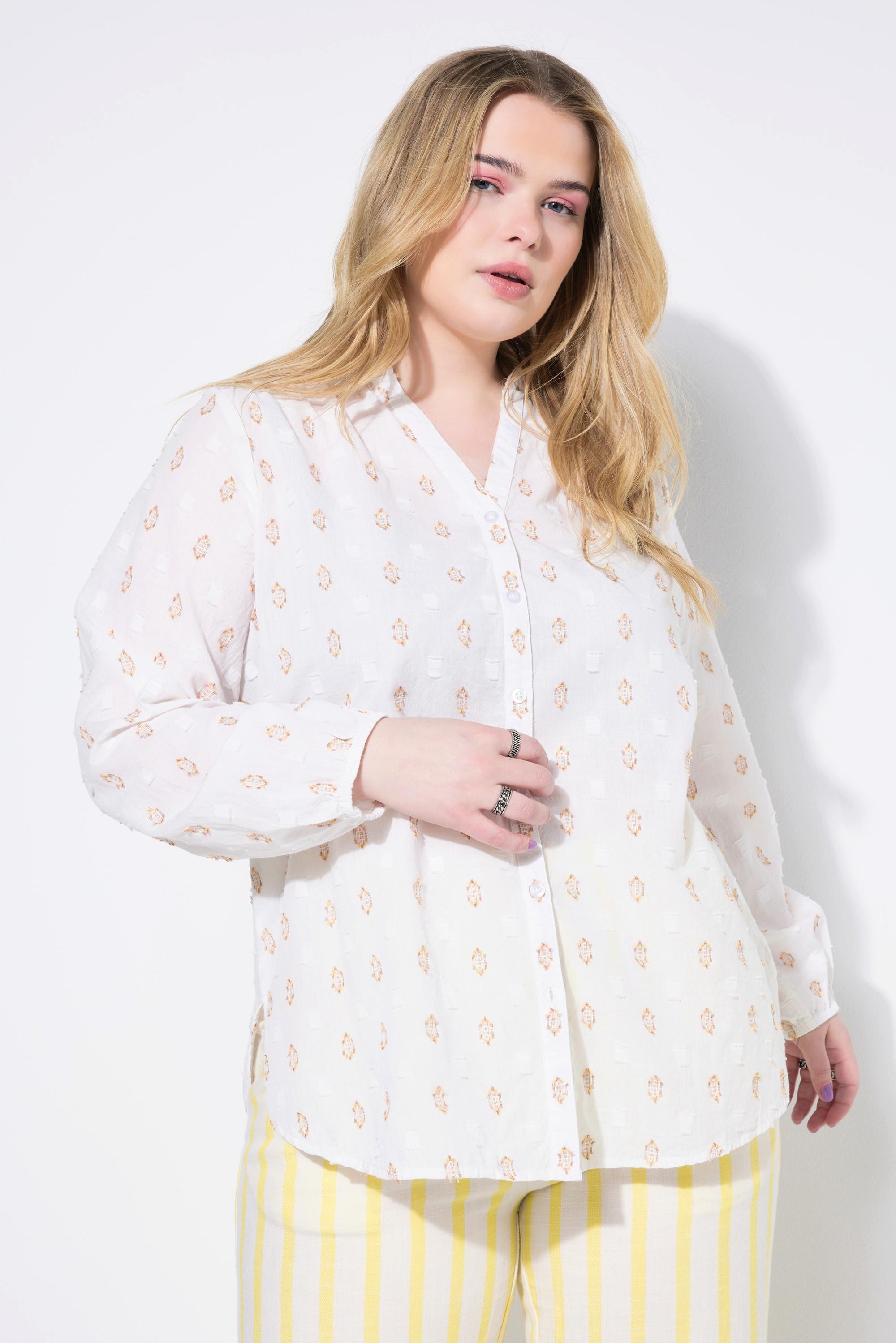 Studio Untold Blusa Loose Shape Motivo Tessuto Maniche Lunghe a Palloncino  