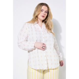 Studio Untold Blusa Loose Shape Motivo Tessuto Maniche Lunghe a Palloncino  