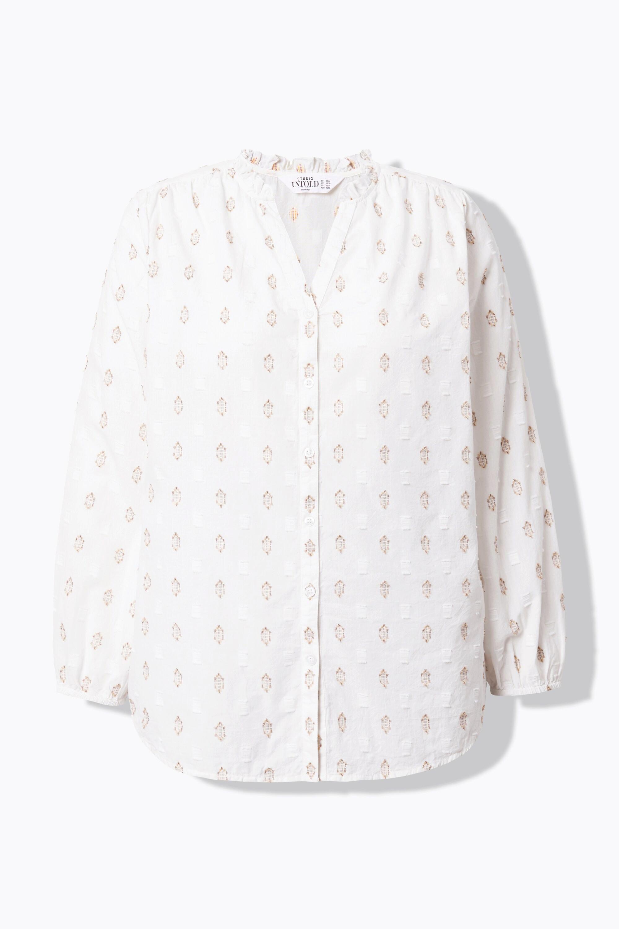 Studio Untold Blusa Loose Shape Motivo Tessuto Maniche Lunghe a Palloncino  