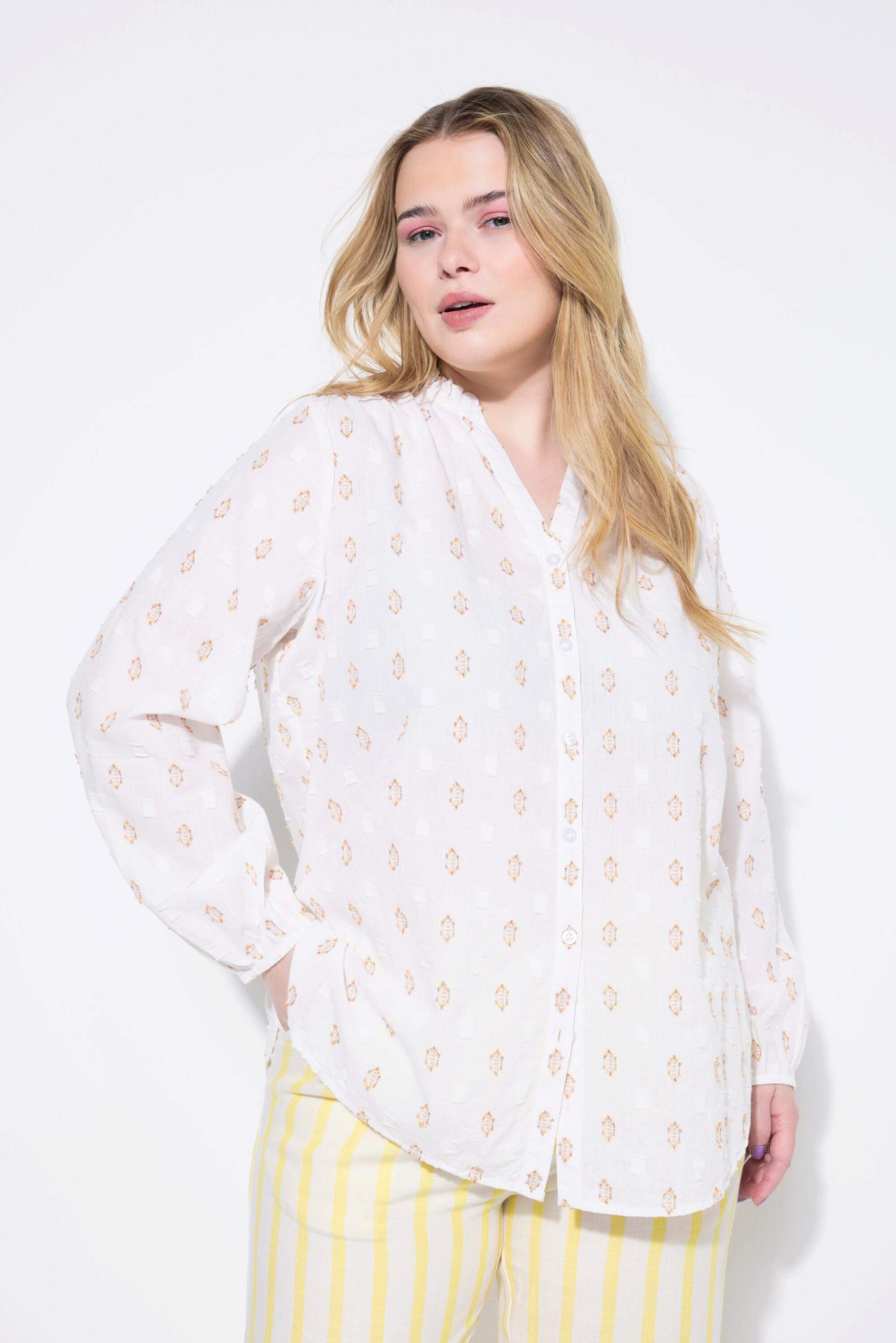 Studio Untold Blusa Loose Shape Motivo Tessuto Maniche Lunghe a Palloncino  