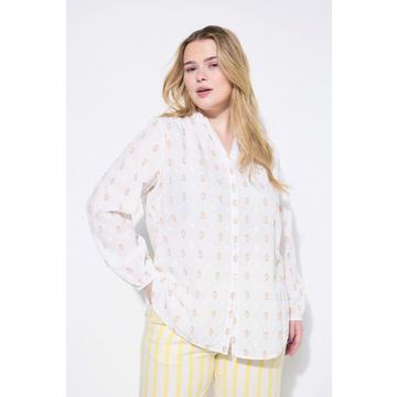 Blouse coupe Loose Shape, motif tissé et manches longues ballon