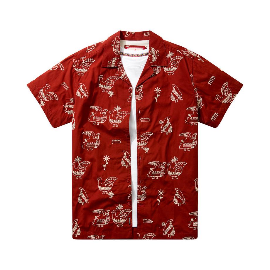 Joe Browns Hemd mit offener Kragenform und Vogelstickerei  