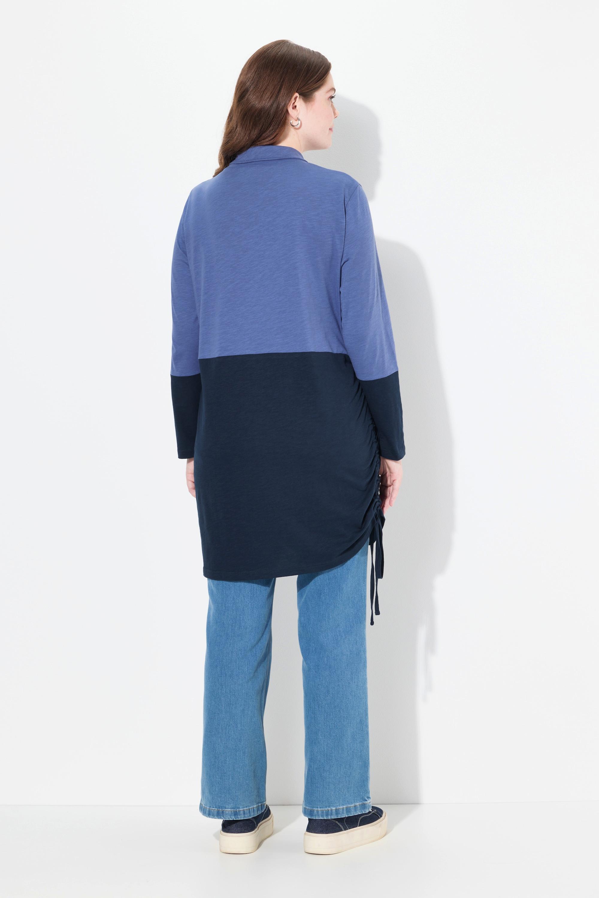 Ulla Popken T-shirt long Col montant Cordon de serrage  