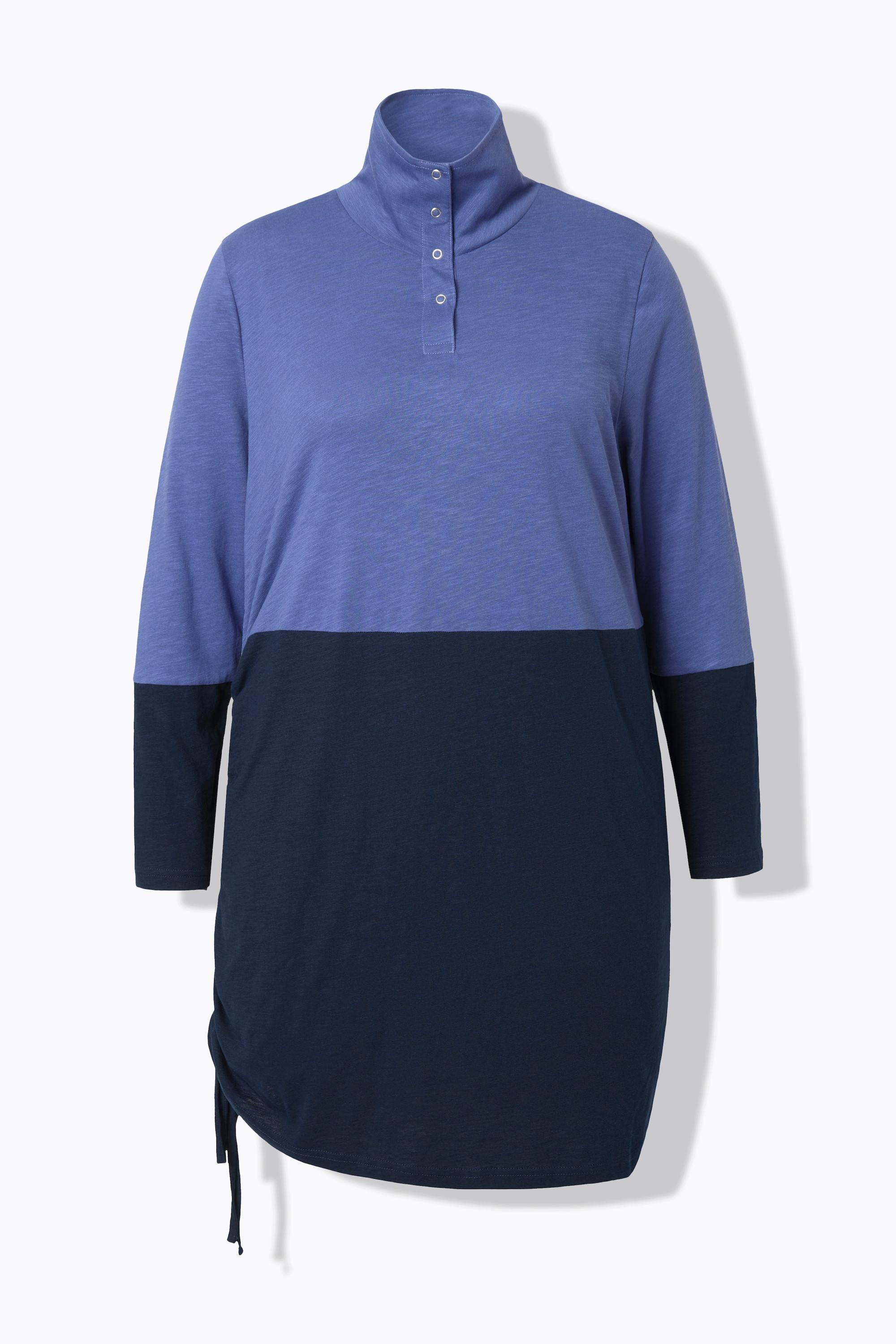 Ulla Popken T-shirt long Col montant Cordon de serrage  