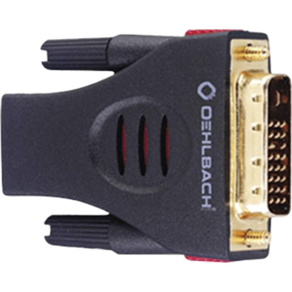 Oehlbach  Oehlbach 9070 DVI / HDMI Adattatore [1x Spina DVI 18+1 poli - 1x Presa HDMI] Nero contatti connettore dorati 