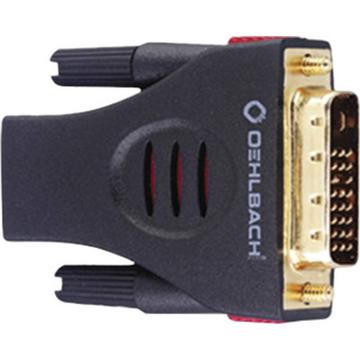 Oehlbach 9070 DVI / HDMI Adattatore [1x Spina DVI 18+1 poli - 1x Presa HDMI] Nero contatti connettore dorati
