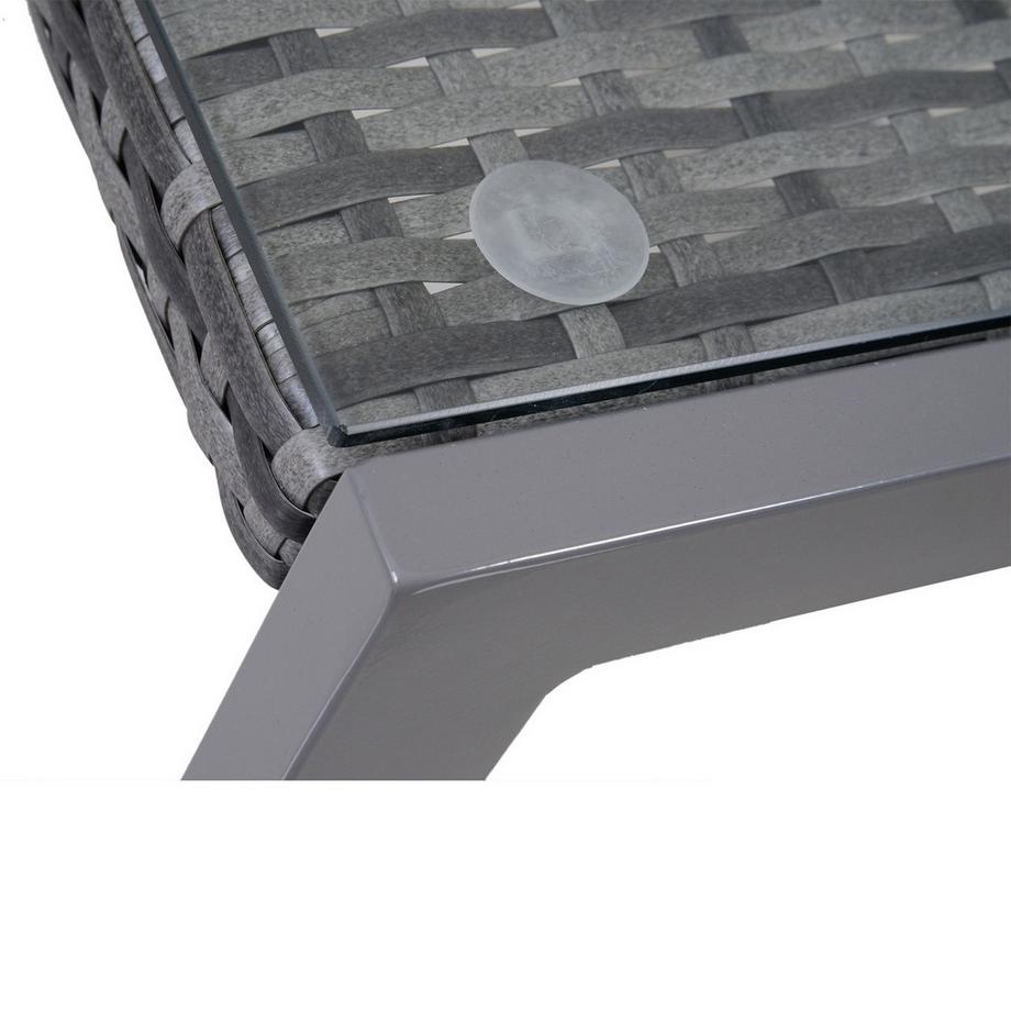 Northio Gartentisch Garten Beistelltisch Mit Hartglas Polyrattan + Aluminium  