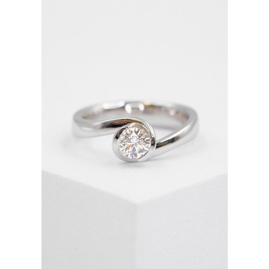 MUAU Schmuck  Solitaire Ring Diamant 0.50ct. Weissgold 750 