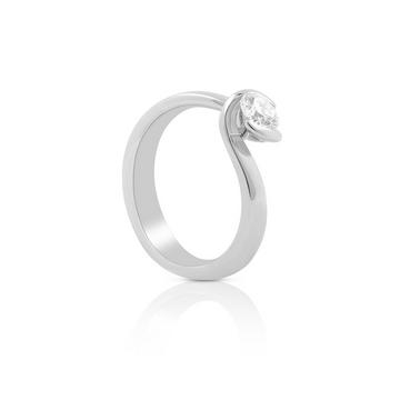 Bague Solitaire Diamant 0.50ct. or blanc 750