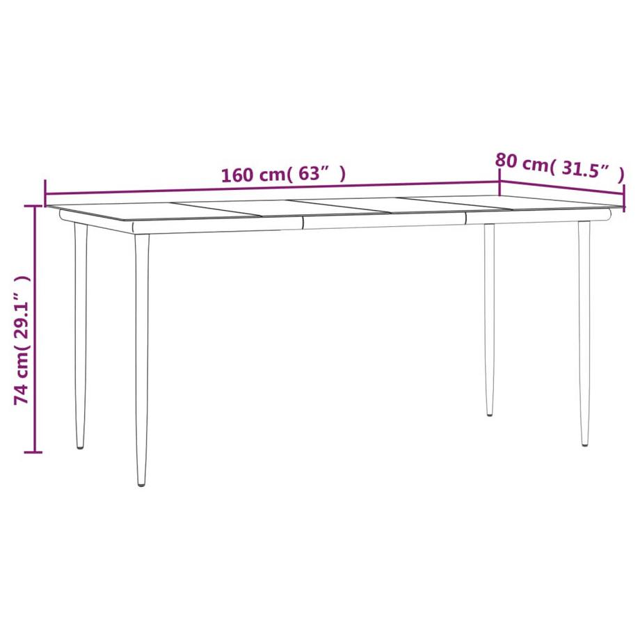 VidaXL Ensemble à manger de jardin rotin synthétique  