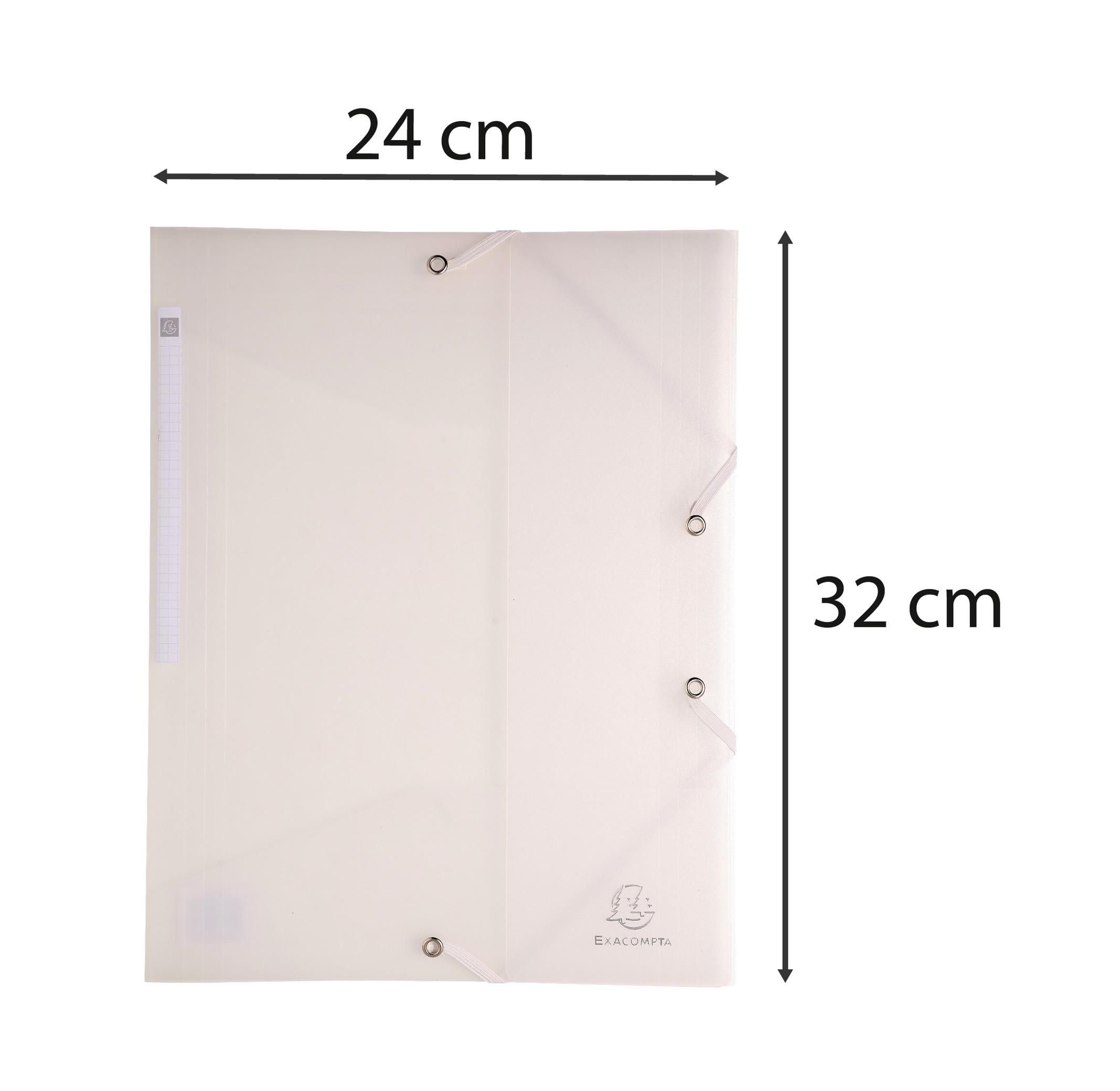 Exacompta Sammelmappe mit 3 Klappen und Gummizug aus PP 500µ Chromaline, 24x32 cm für DIN A4 - x 30  