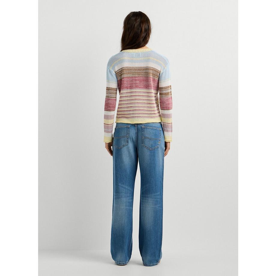 Pepe Jeans London Cardigan a maglia a righe con scollo a V  