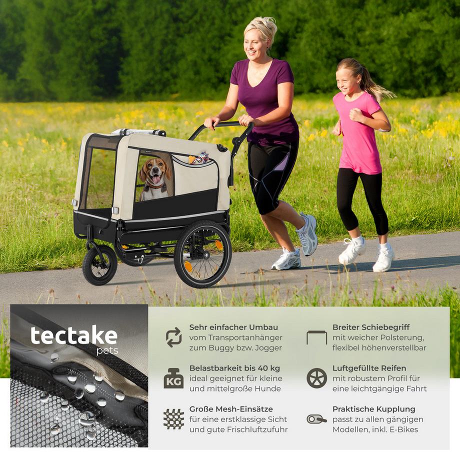 Tectake  Hundeanhänger WoofRider 3in1 multifunktional faltbar 